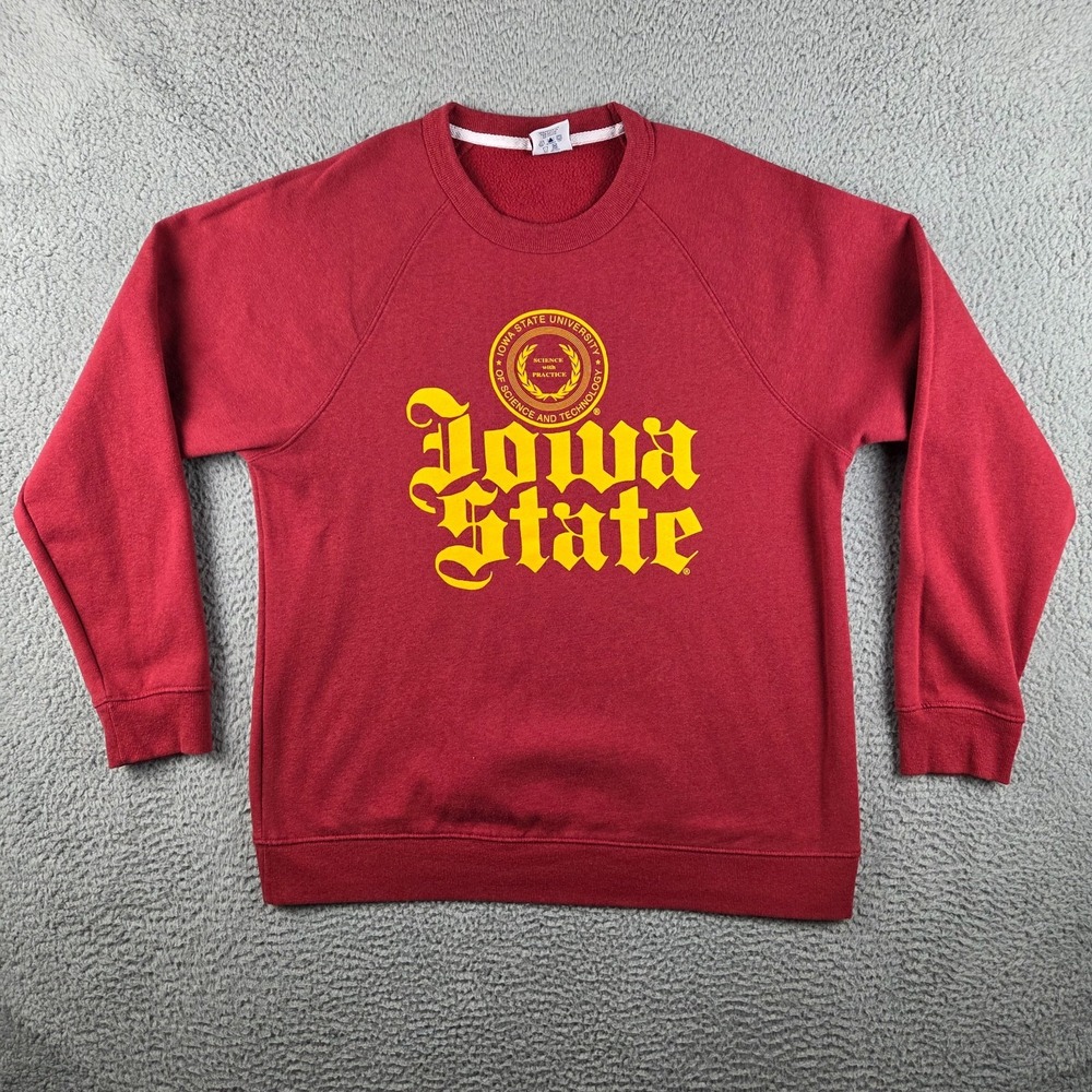 Charlie Hustle Iowa State Sweatshirt Mens XL Red Cyclones Crimson‎ NCAA College